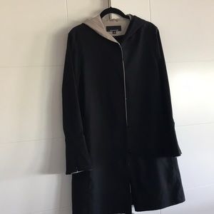 Jones New York Black/Beige Hooded Coat-M